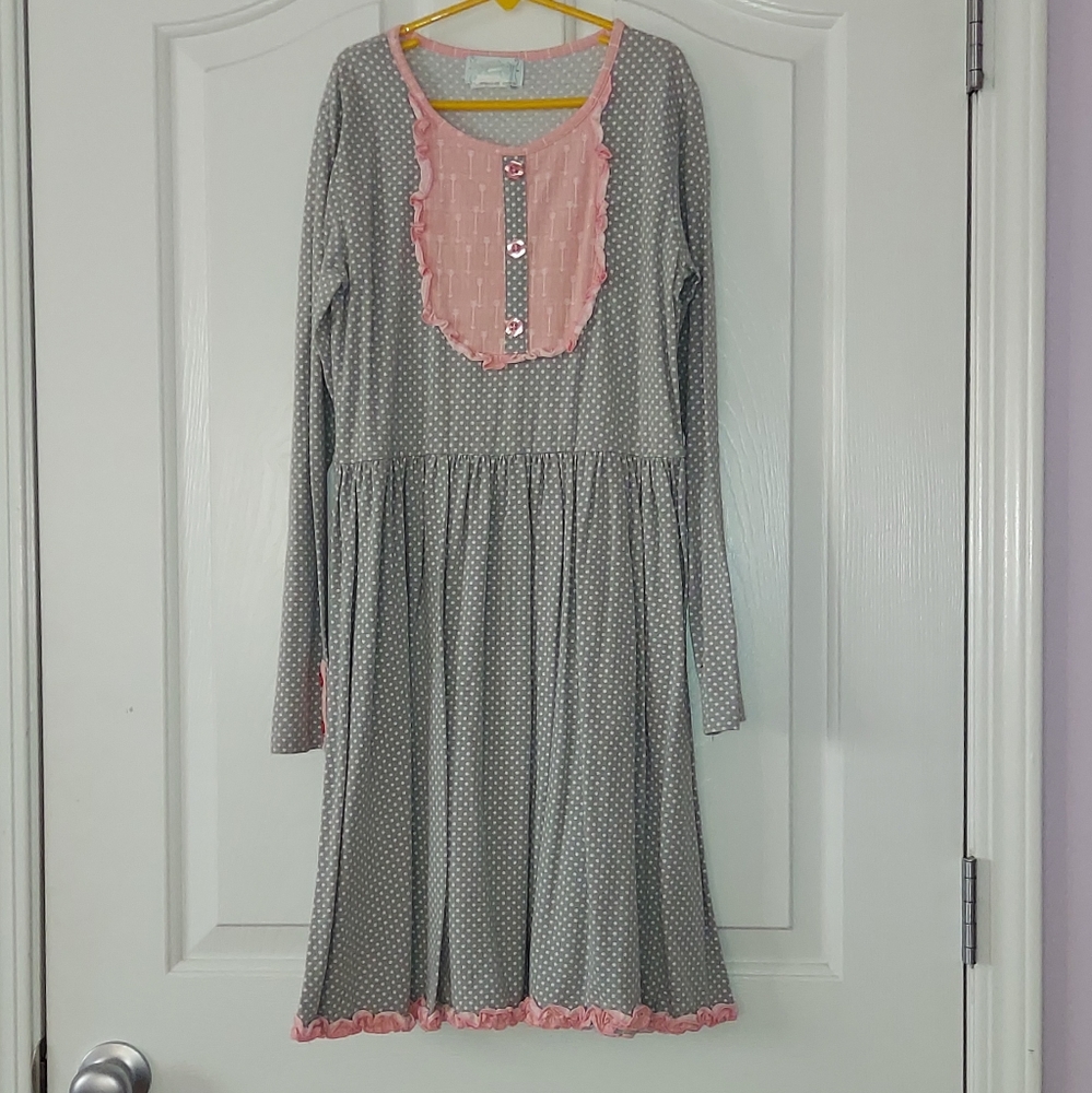 Serendipity grey and pink dress